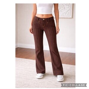 VINTAGE Y2K I.E. MAY DEPT STORE BROWN PINSTRIPE LOW RISE PANTS